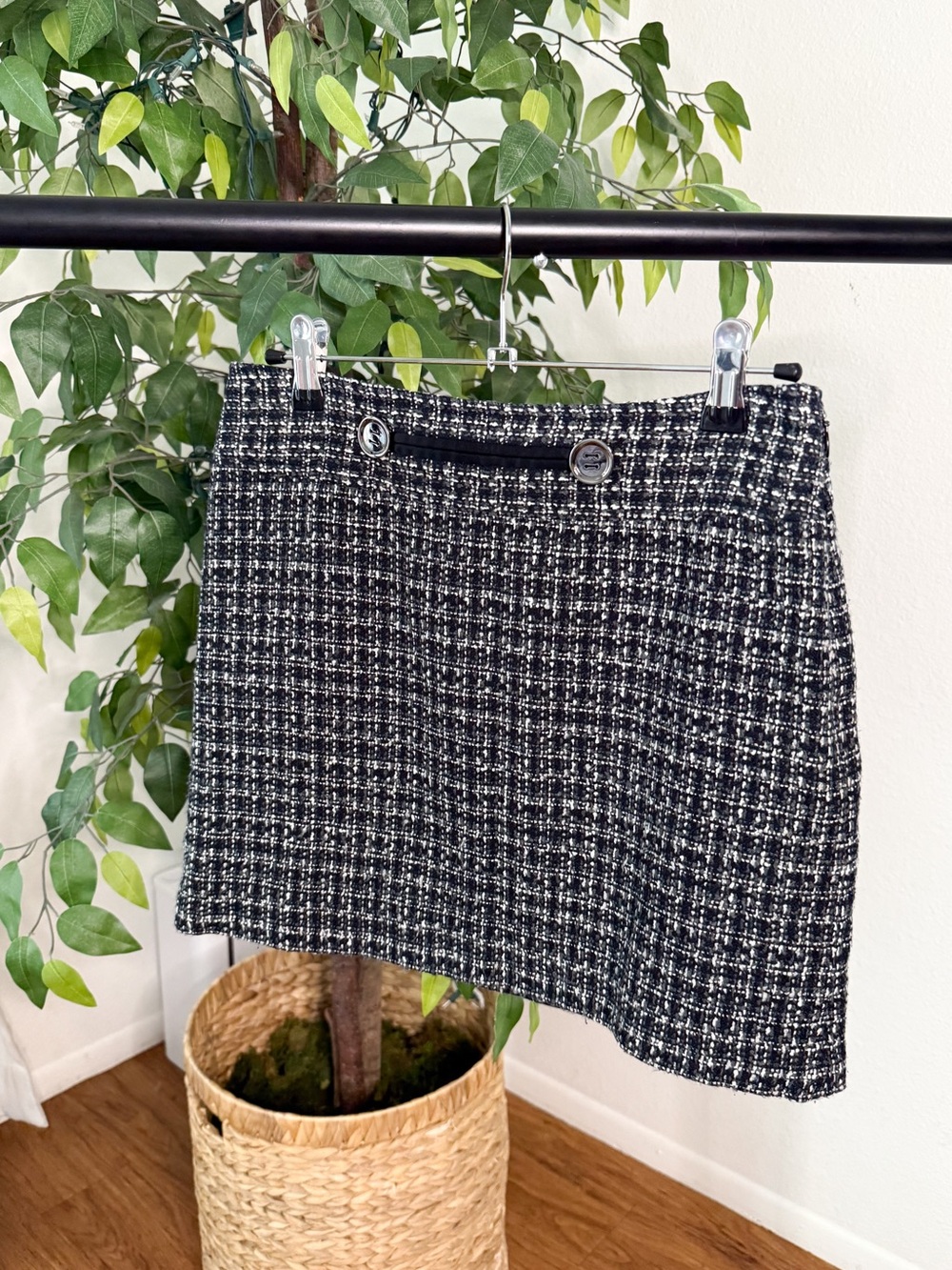 The Limited Tweed Mini Skirt Black White Size 0